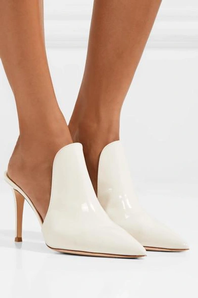 Shop Gianvito Rossi Aramis 85 Patent-leather Mules