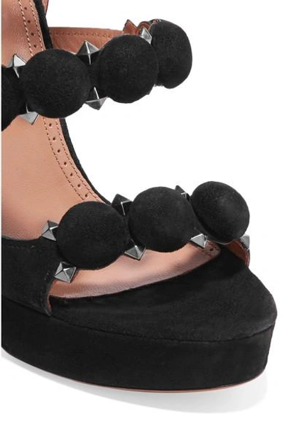 Shop Alaïa Bombe Studded Suede Sandals