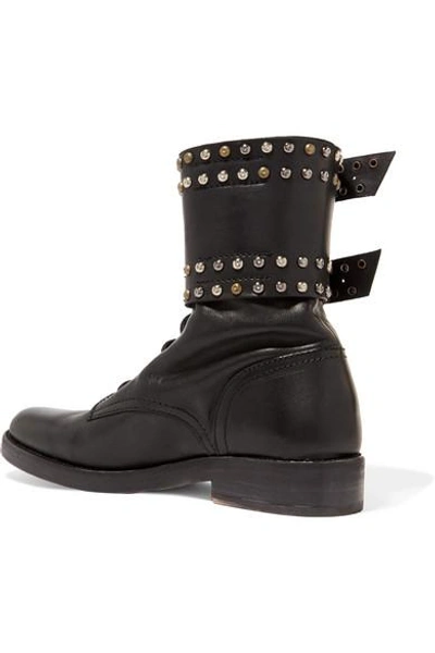 Shop Isabel Marant Teylon Studded Leather Ankle Boots In Black