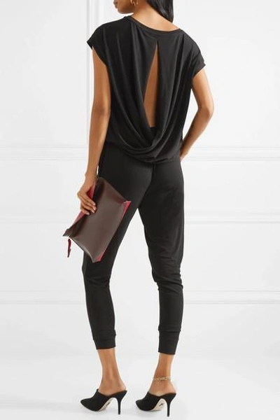 Shop By Malene Birger Emin Cutout Stretch-crepe Jumpsuit In Black