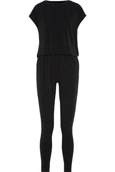 Shop By Malene Birger Emin Cutout Stretch-crepe Jumpsuit In Black