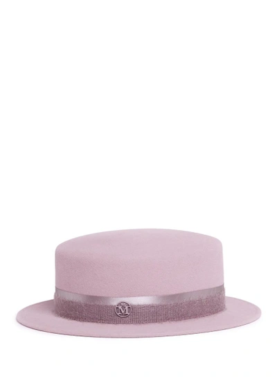 Shop Maison Michel 'auguste' Rabbit Furfelt Canotier Hat
