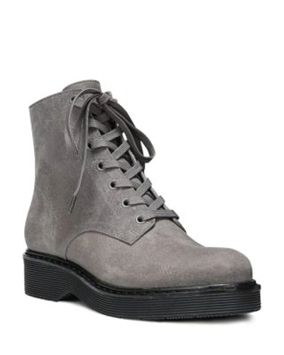 Shop Vince Monastir Leather Lace Up Combat Boots In Straus Gray