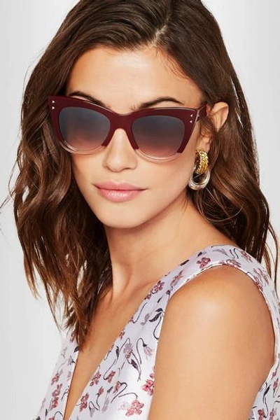 Shop Fendi Cat-eye Two-tone Acetate Sunglasses