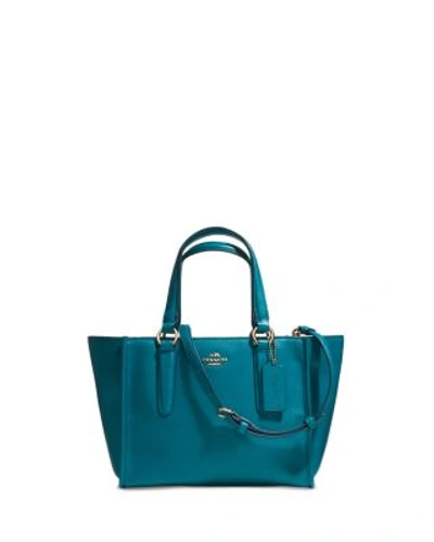 Coach Crosby Mini Carryall In Smooth Leather In Teal/gold