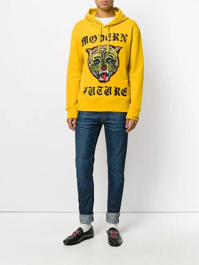 Gucci Modern Future Wildcat Hoodie In Yellow/orange | ModeSens