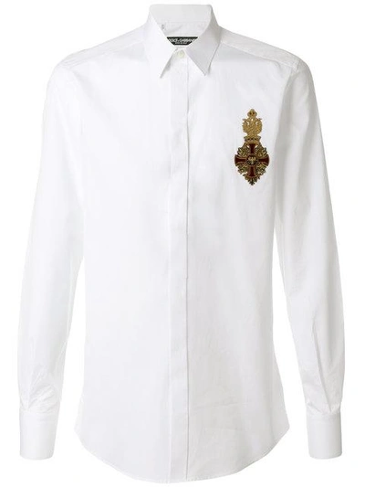 Shop Dolce & Gabbana Crest Appliqué Shirt