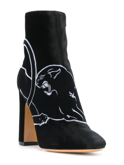 Shop Valentino Garavani Panther Ankle Boots - Black