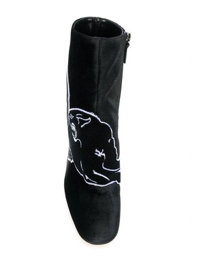 Shop Valentino Garavani Panther Ankle Boots - Black