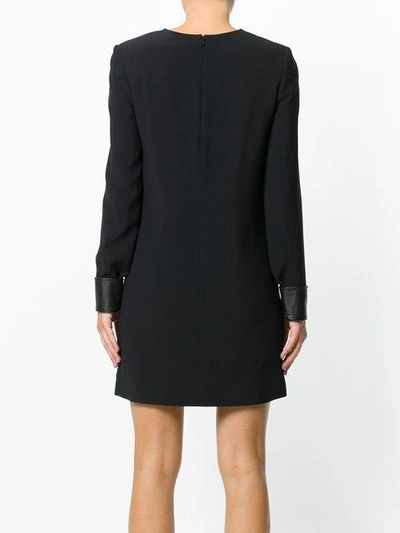 Shop Helmut Lang Leather Cuff Mini Dress In Black
