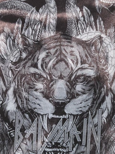 Shop Balmain Tiger Print T In Black