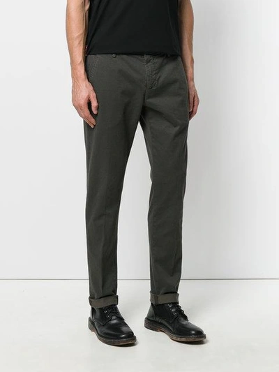 Shop Dondup Micro Pattern Trousers - Green