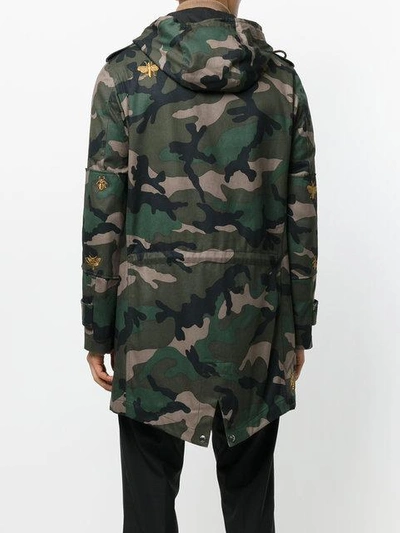 Shop Valentino Camouflage Bee Parka