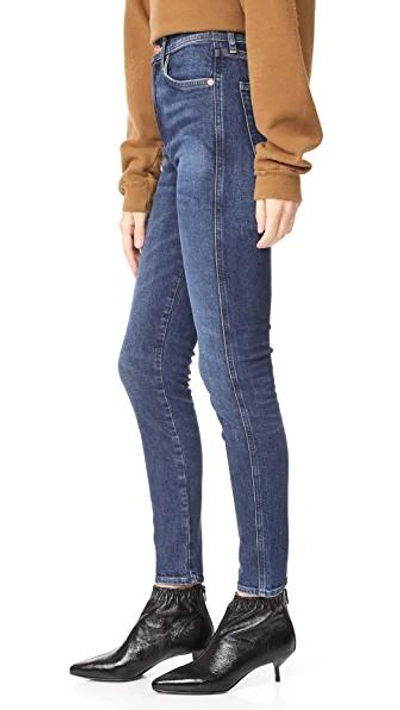 Shop Agolde Roxanne Super High Rise Skinny Jeans In Freeway