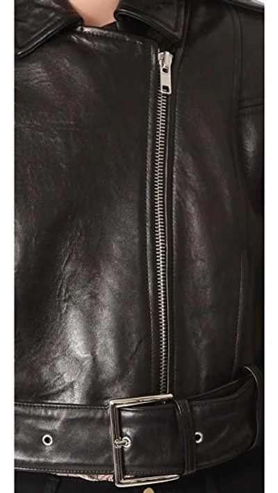 Shop Frame Crop Moto Jacket In Noir