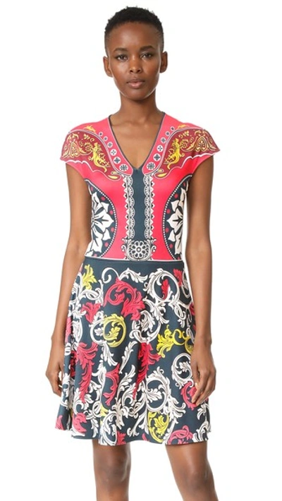 Mary Katrantzou Printed Jersey Dress In Queens Teal