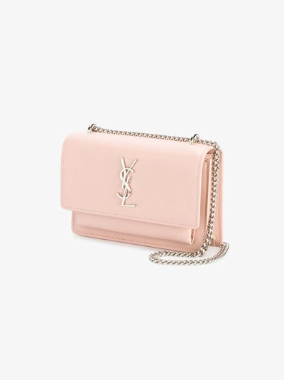 Shop Saint Laurent Pink Sunset Mini Monogram Leather Bag In Nude/neutrals