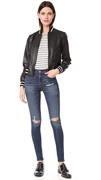 Shop Agolde Sophie High Rise Skinny Crop Jeans In Dare