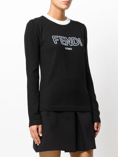 Shop Fendi Logo Crew Neck Pullover