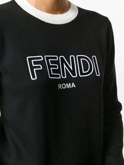 Shop Fendi Logo Crew Neck Pullover