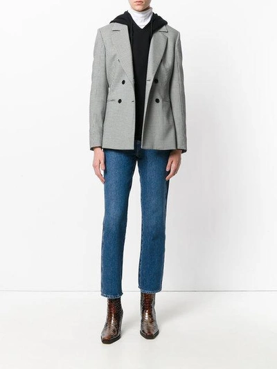 Shop Msgm Houndstooth Double-breasted Blazer