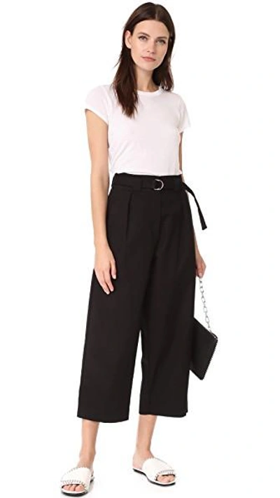 Shop Alexander Wang T Paper Bag Waist Pants With Belt In Black