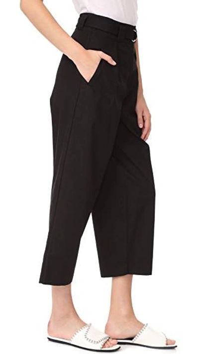 Shop Alexander Wang T Paper Bag Waist Pants With Belt In Black