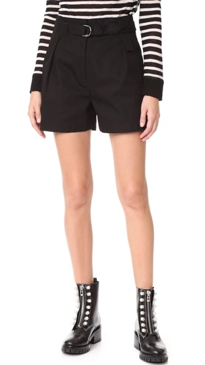 Alexander Wang T Paperbag Waist Shorts With Belt In Black