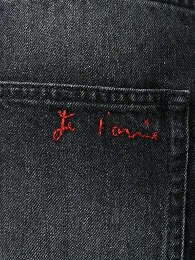 Shop Saint Laurent Straight Leg Jeans In Black
