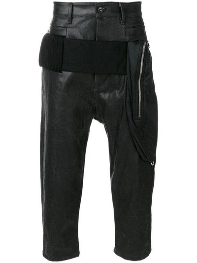 Shop Rick Owens Cargo Cropped Trousers - Black