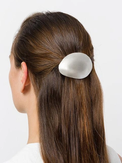 Shop Charlotte Chesnais Egg Large Hair Clip In Metallic