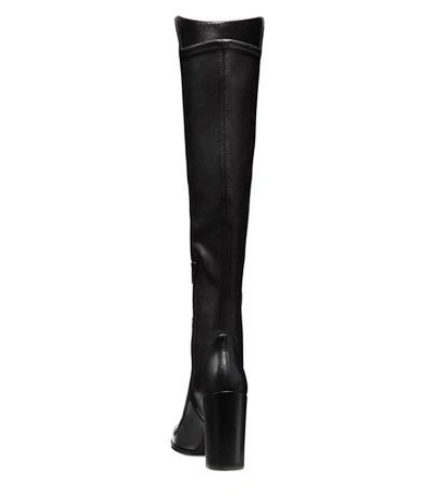 Shop Stuart Weitzman The Alljill Boot In Black Stretch Leather