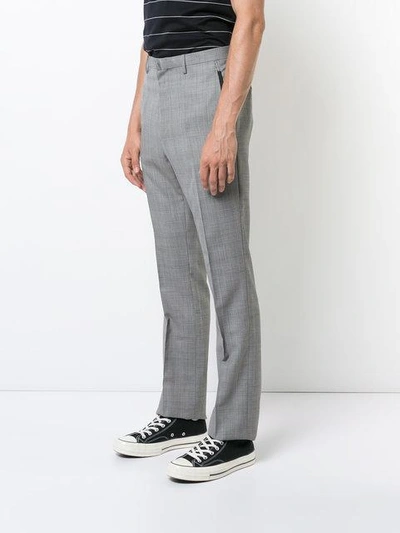 Shop Lanvin Checkered Trousers In Grey