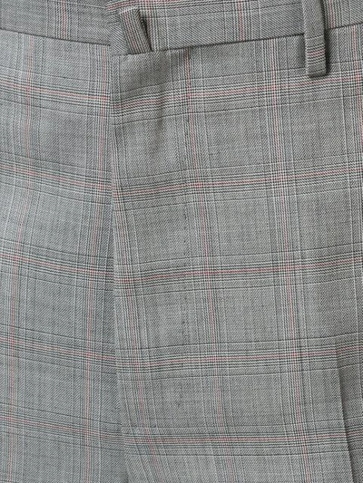 Shop Lanvin Checkered Trousers In Grey