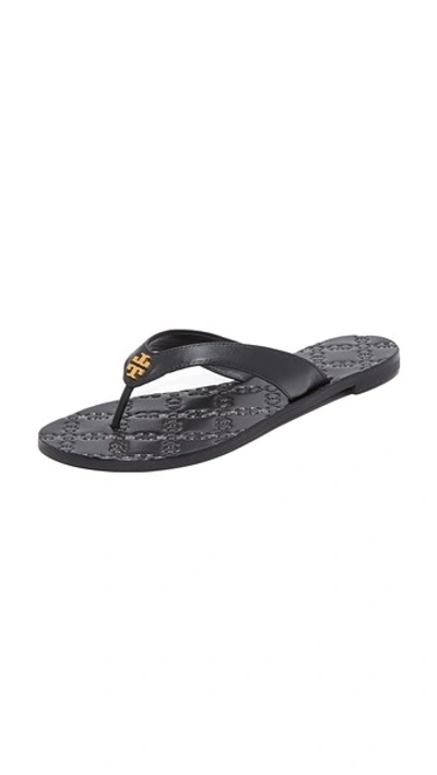 Shop Tory Burch Monroe Thong Sandals In Black