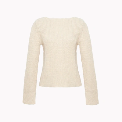 Theory Relaxed Boat Neck Sweater - Shell White Mix