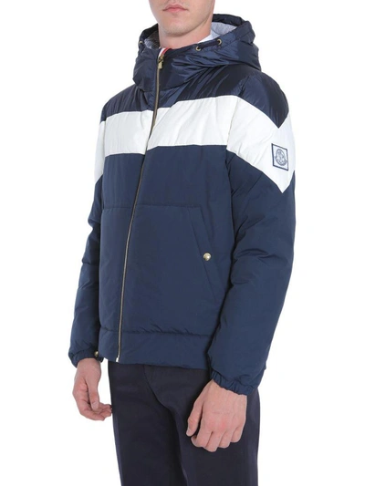 Shop Moncler Hooded Down Jacket In Blu