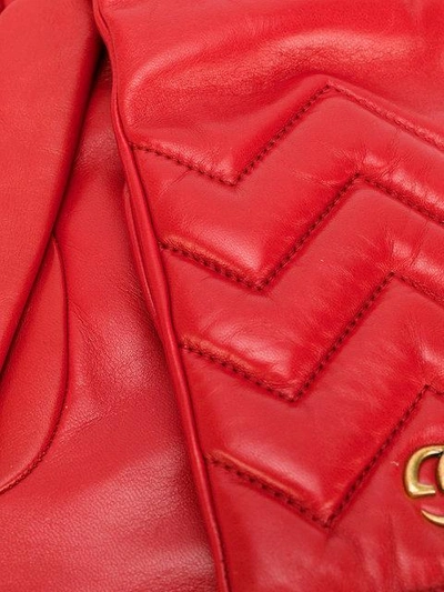 Shop Gucci Gg Marmont Gloves In Red