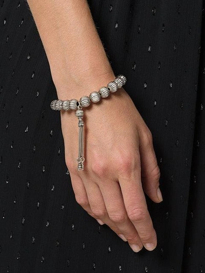 Shop Monan Beaded Bracelet In Grey