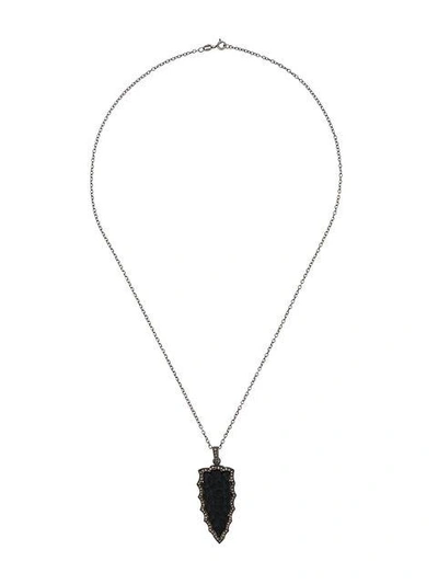 Shop Gemco Diamond Dagger Necklace In Black