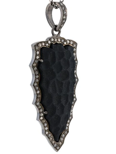 Shop Gemco Diamond Dagger Necklace In Black