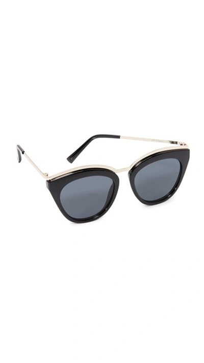 Le Specs Women's Eye Slay Cat Eye Sunglasses, 52mm In Black/smoke Mono