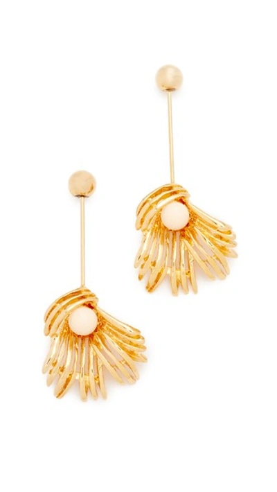 Marni Sphere & Flower Earrings In Gold