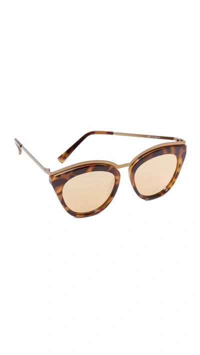Le Specs Eye Slay Mirrored Cat-eye Sunglasses In Milky Tort/rust Revo