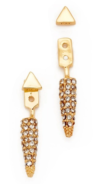 Rebecca Minkoff Pave Spike Earrings In Gold/diamond