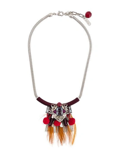Shop Radà Feather Pendant Necklace In Metallic