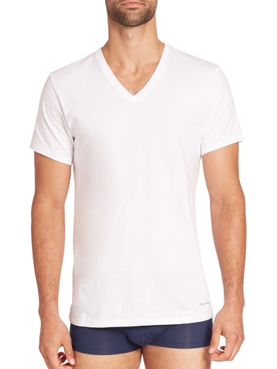 Calvin Klein Two-pack Cotton Classic V-neck Tee In White