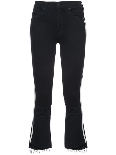 Mother Embellished Cropped Jeans In Black