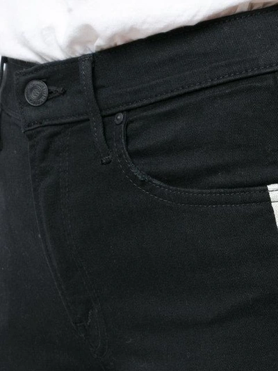 Shop Mother Cropped Racer Jeans In Black