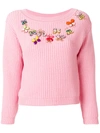 BOUTIQUE MOSCHINO butterfly embellished sweater,J0911580012227176